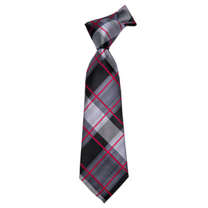 Crimson Titanium Plaid Silk Tie