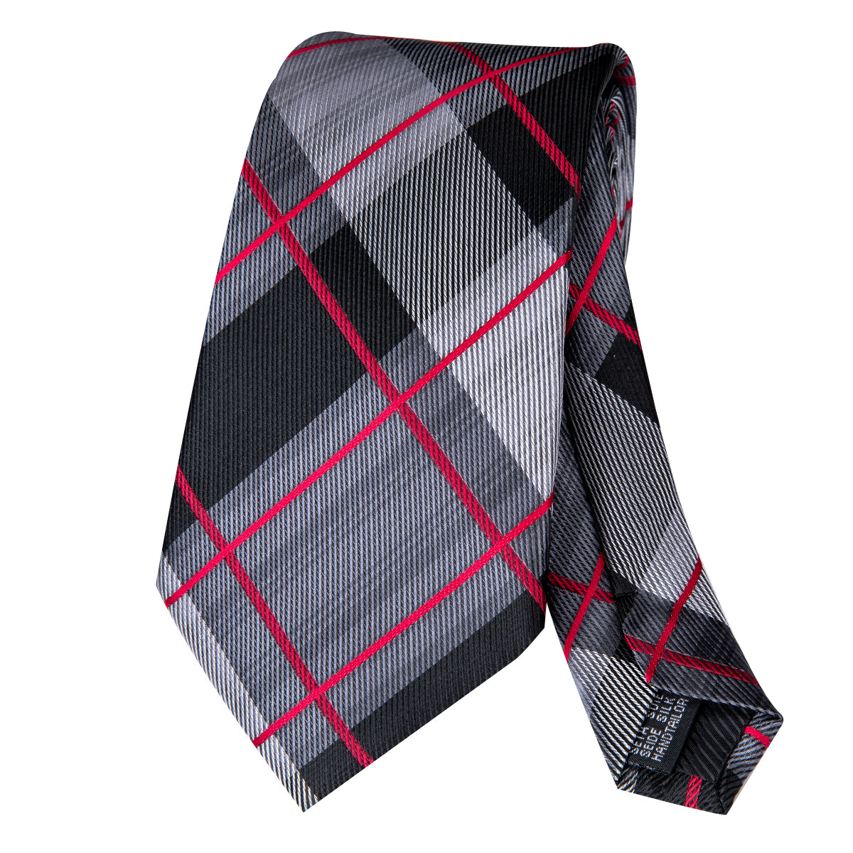 Crimson Titanium Plaid Silk Tie