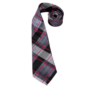 Crimson Titanium Plaid Silk Tie