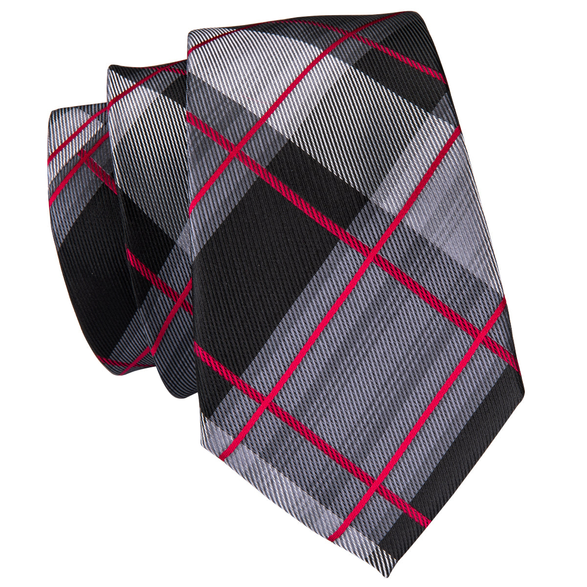 Crimson Titanium Plaid Silk Tie