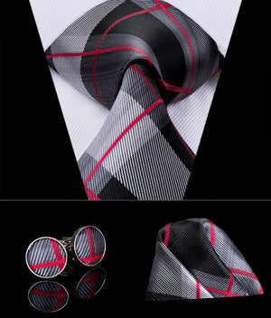 Crimson Titanium Plaid Silk Tie