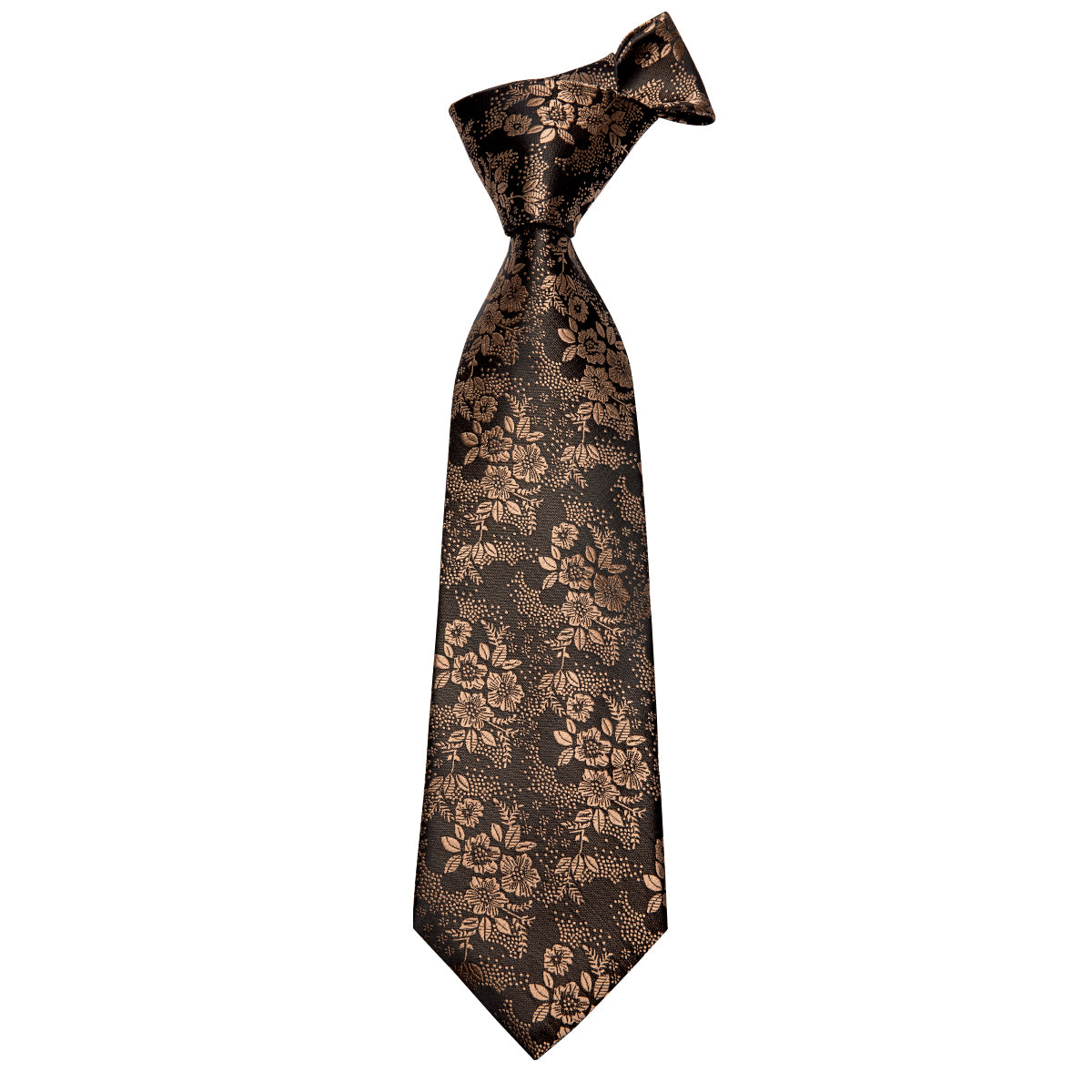 Golden Lotus Blossoms Silk Tie