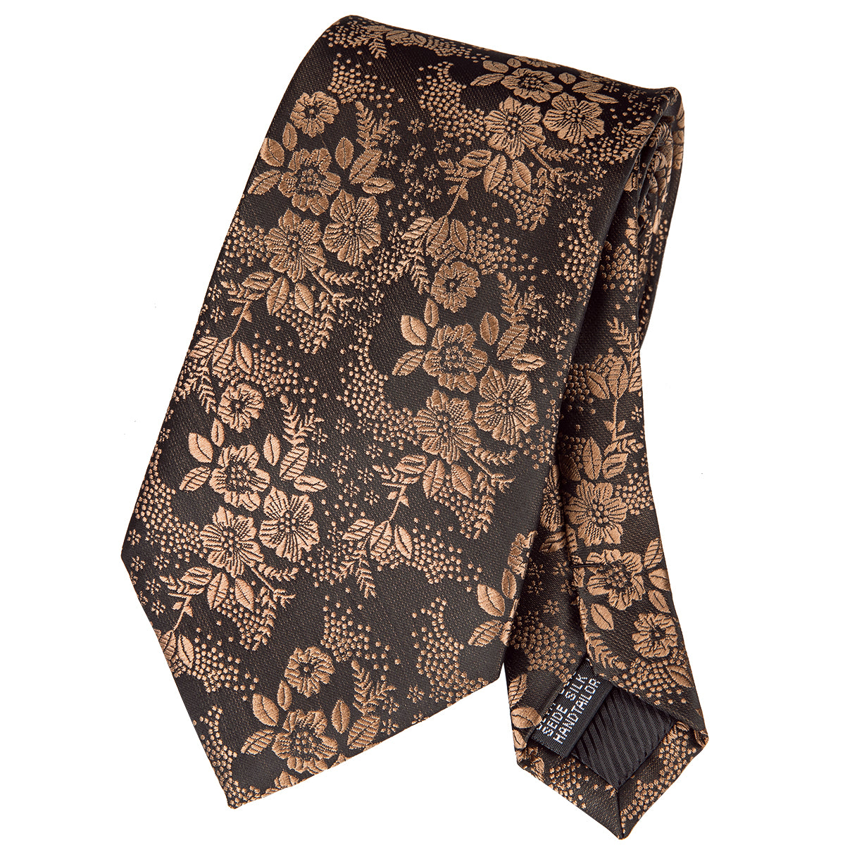 Golden Lotus Blossoms Silk Tie