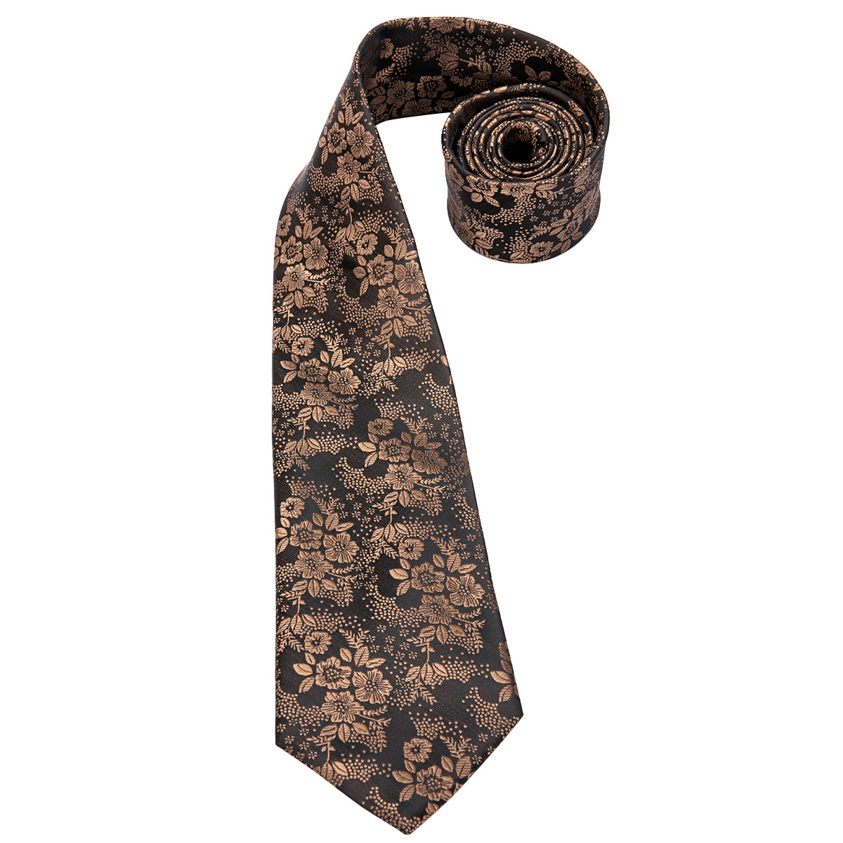 Golden Lotus Blossoms Silk Tie