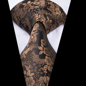 Golden Lotus Blossoms Silk Tie