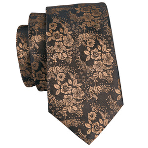 Golden Lotus Blossoms Silk Tie