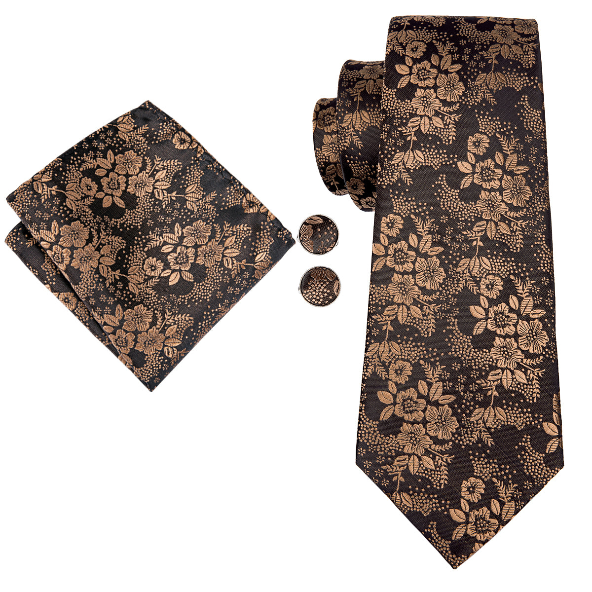 Golden Lotus Blossoms Silk Tie