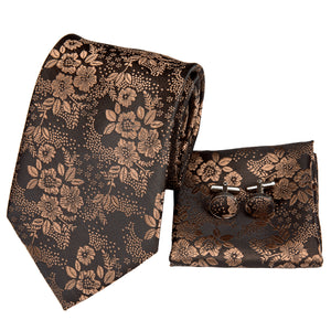 Golden Lotus Blossoms Silk Tie