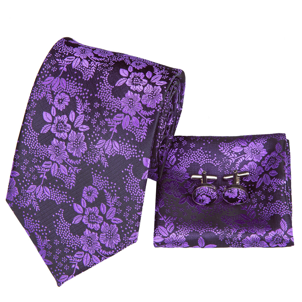 Amethyst Orchid Blossoms Silk Tie