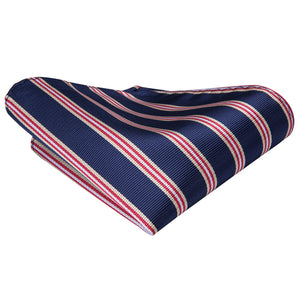 Midnight Sapphire Ruby Striped Silk Tie