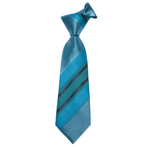 Turquoise Cerulean Obsidian Striped Silk Tie