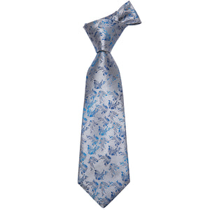 Sapphire Steel Swan Wing Silk Tie