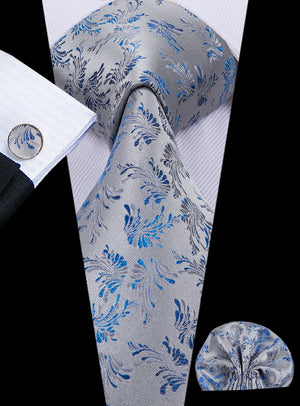 Sapphire Steel Swan Wing Silk Tie