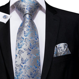 Sapphire Steel Swan Wing Silk Tie