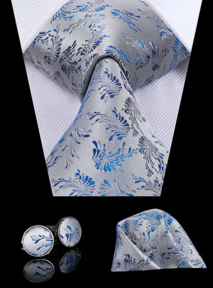 Sapphire Steel Swan Wing Silk Tie