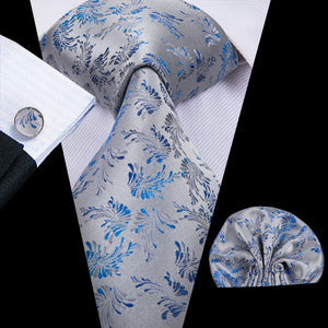 Sapphire Steel Swan Wing Silk Tie