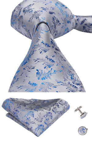 Sapphire Steel Swan Wing Silk Tie