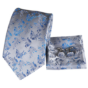 Sapphire Steel Swan Wing Silk Tie