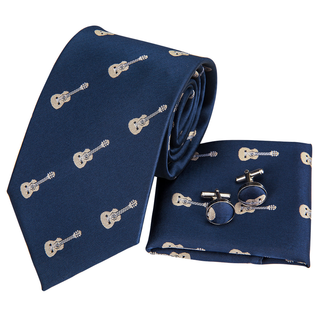 Midnight Sapphire Guitars Silk Tie