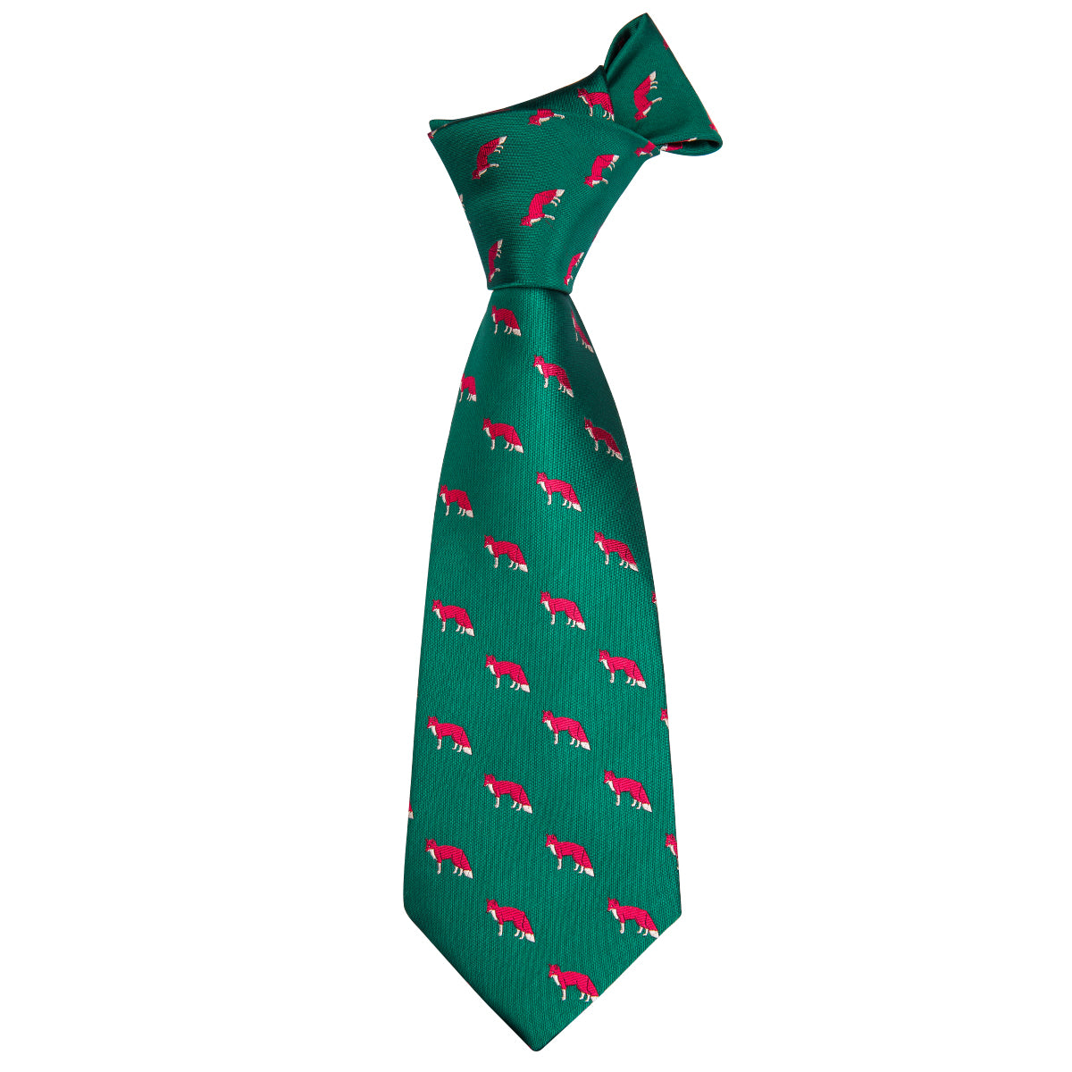 Emerald Foxes Silk Tie