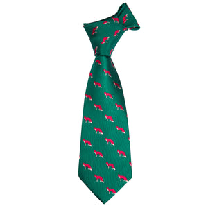 Emerald Foxes Silk Tie