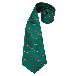 Emerald Foxes Silk Tie