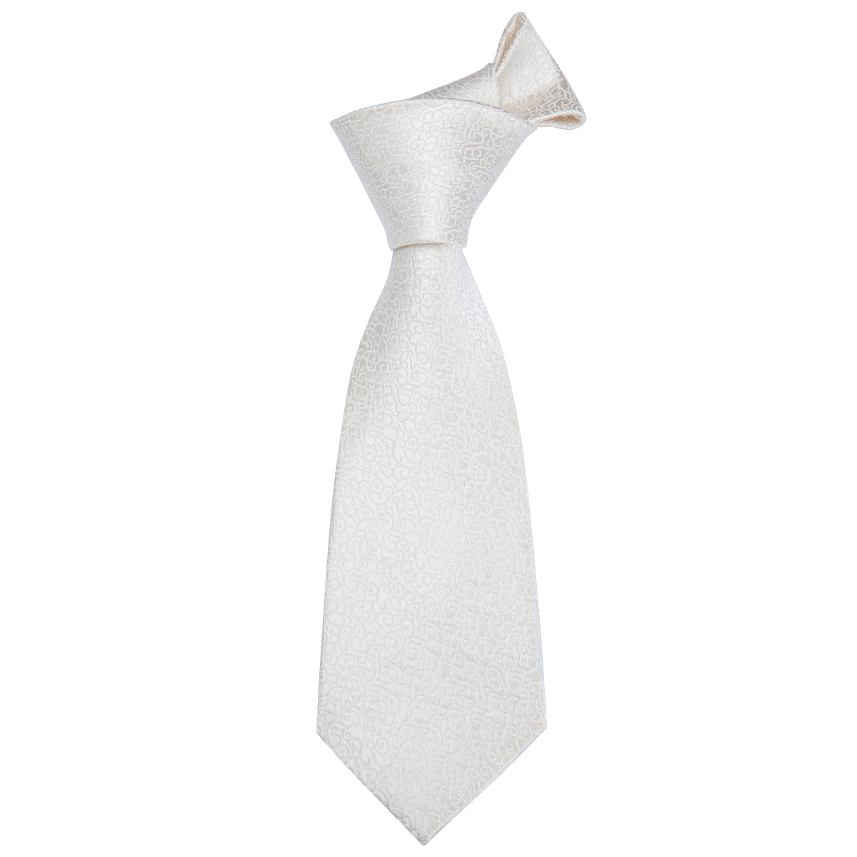 Platinum Scroll Solid Silk Tie