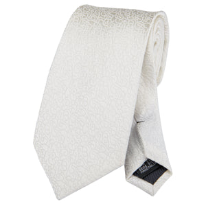 Platinum Scroll Solid Silk Tie