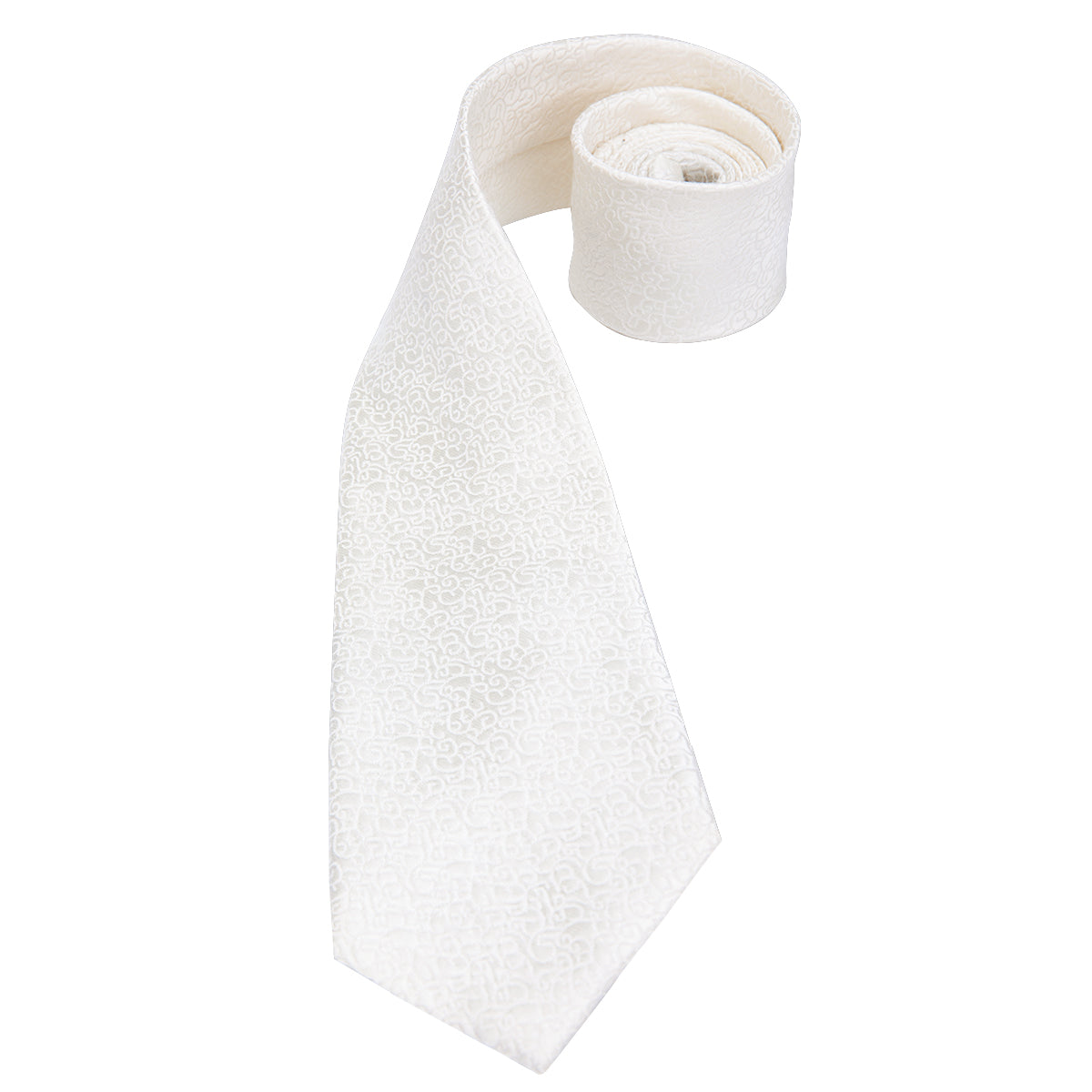 Platinum Scroll Solid Silk Tie