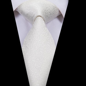 Platinum Scroll Solid Silk Tie