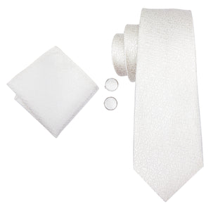 Platinum Scroll Solid Silk Tie