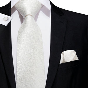 Platinum Scroll Solid Silk Tie