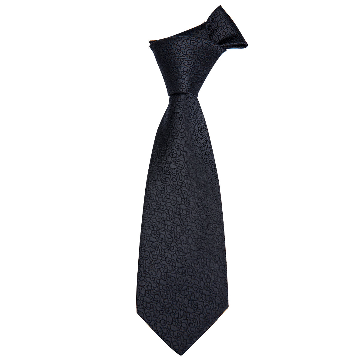 Obsidian Scroll Solid Silk Tie