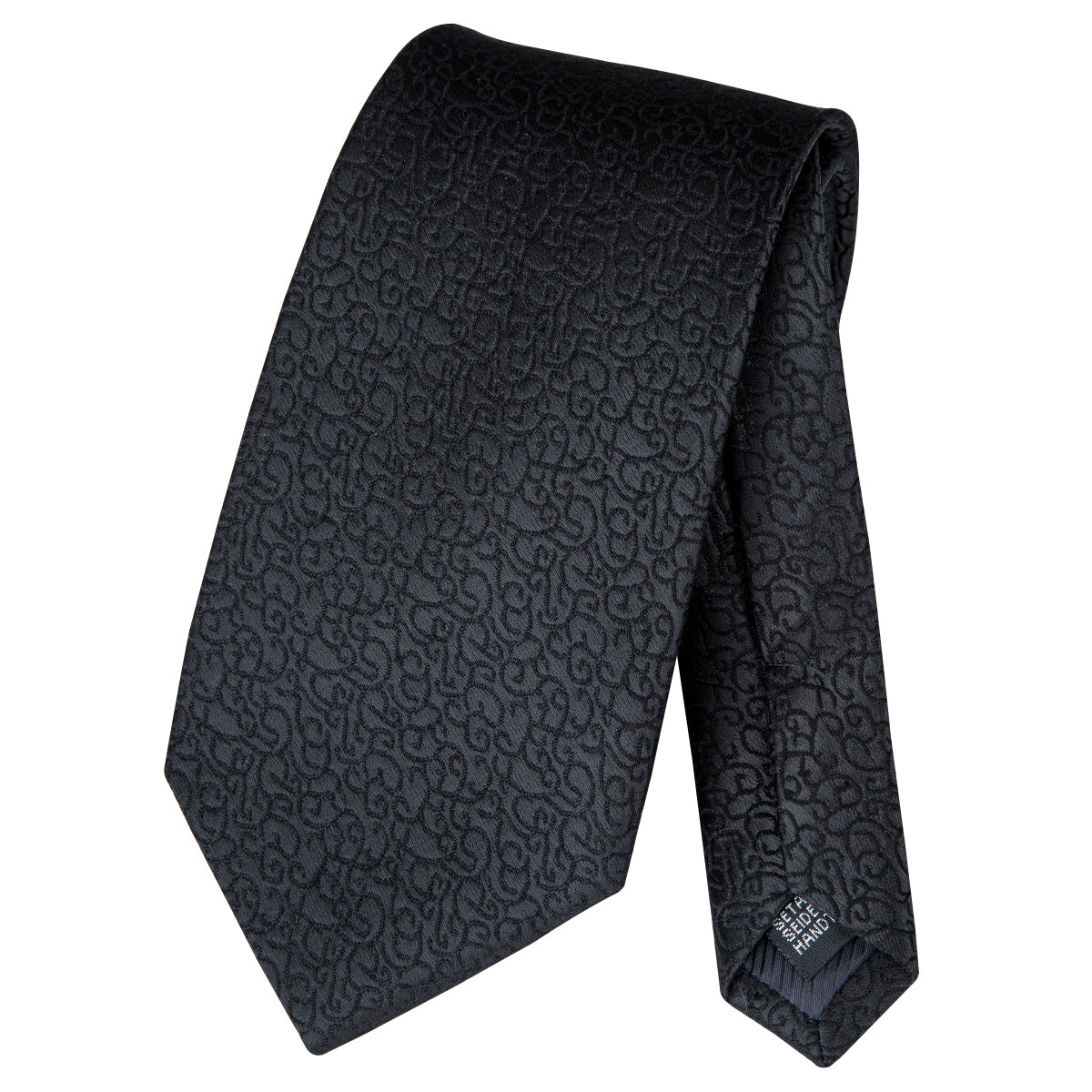 Obsidian Scroll Solid Silk Tie