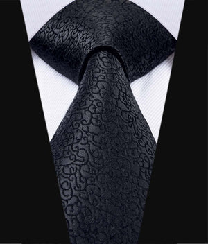 Obsidian Scroll Solid Silk Tie