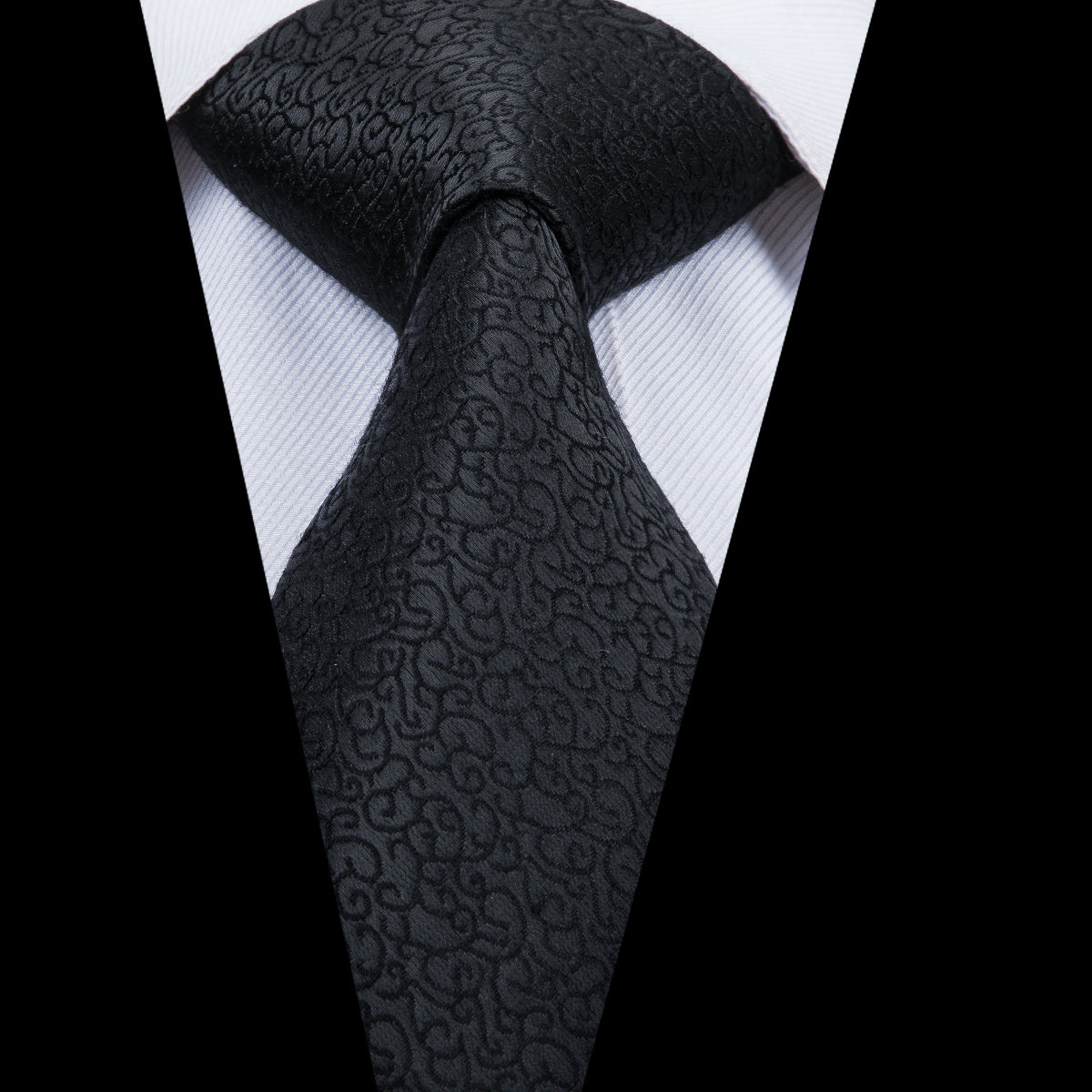 Obsidian Scroll Solid Silk Tie