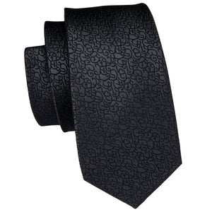 Obsidian Scroll Solid Silk Tie