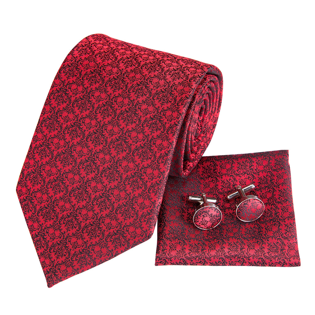 Dark Ruby Obsidian Chainmail Silk Tie