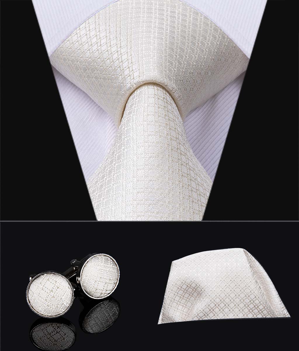 Platinum Cubed Solid Silk Tie