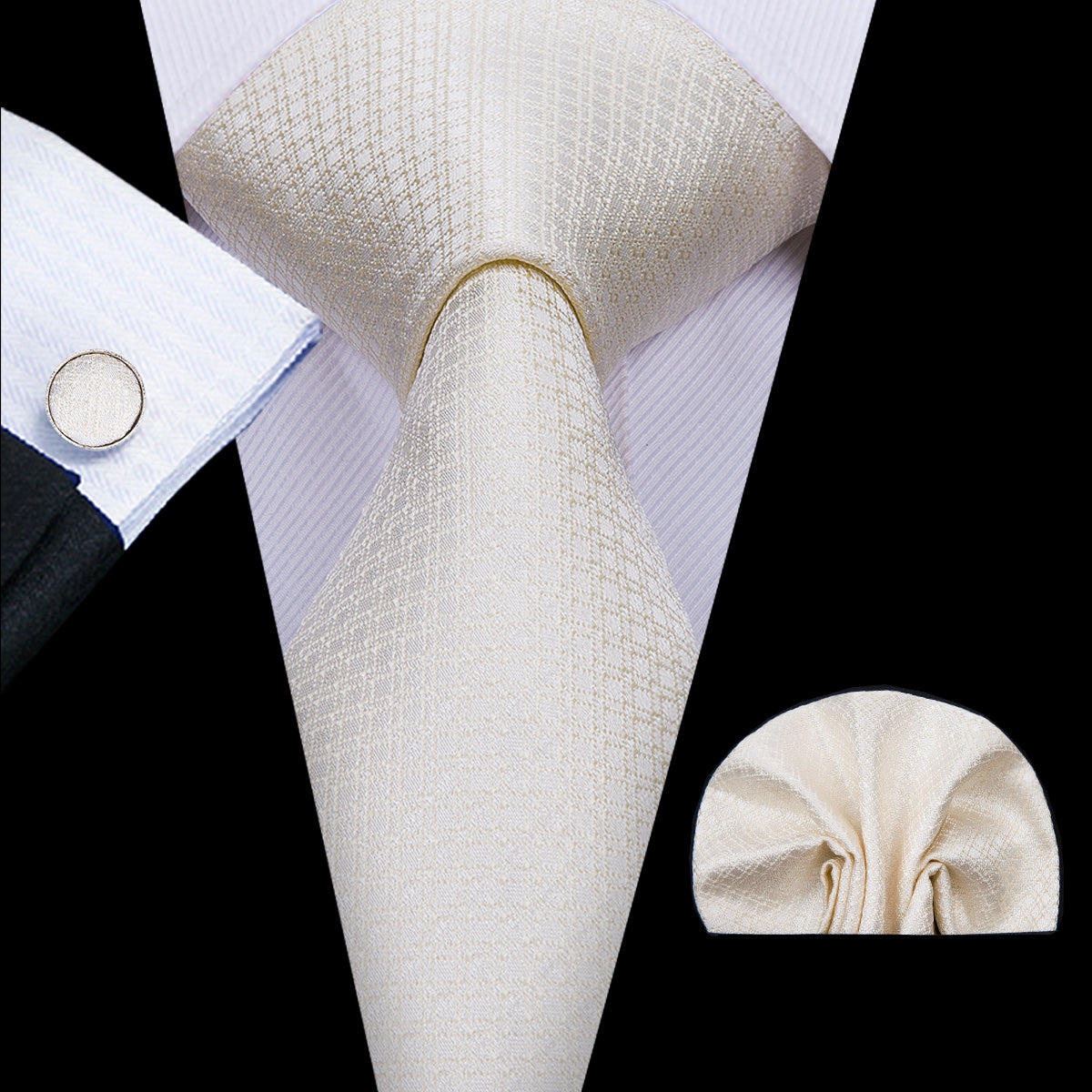 Platinum Cubed Solid Silk Tie