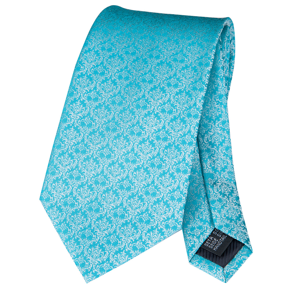 Cyan Chainmail Solid Silk Tie