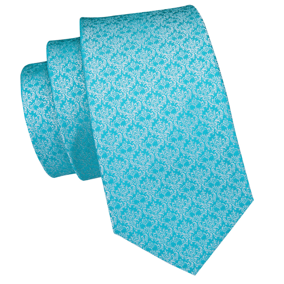 Cyan Chainmail Solid Silk Tie