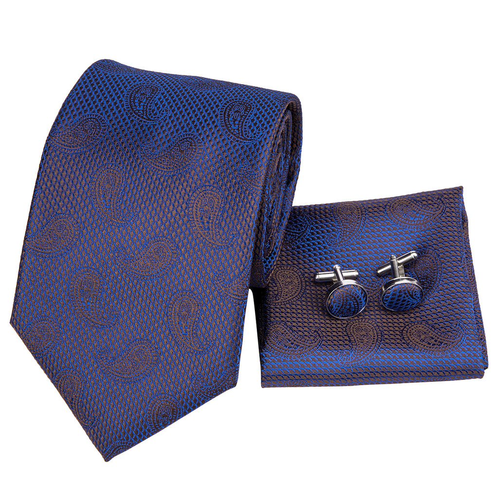 Bronze Sapphire Paisley Silk Tie