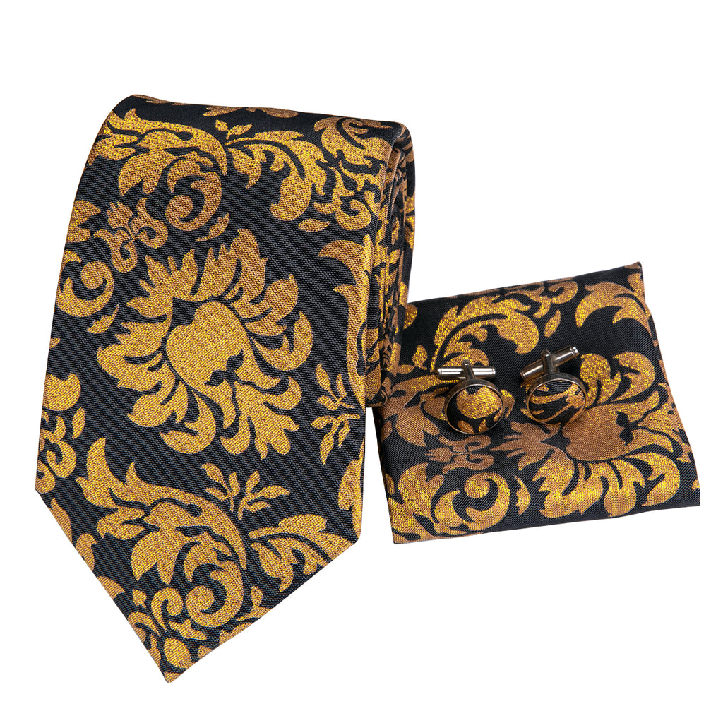 Obsidian Gold Jungle Silk Tie