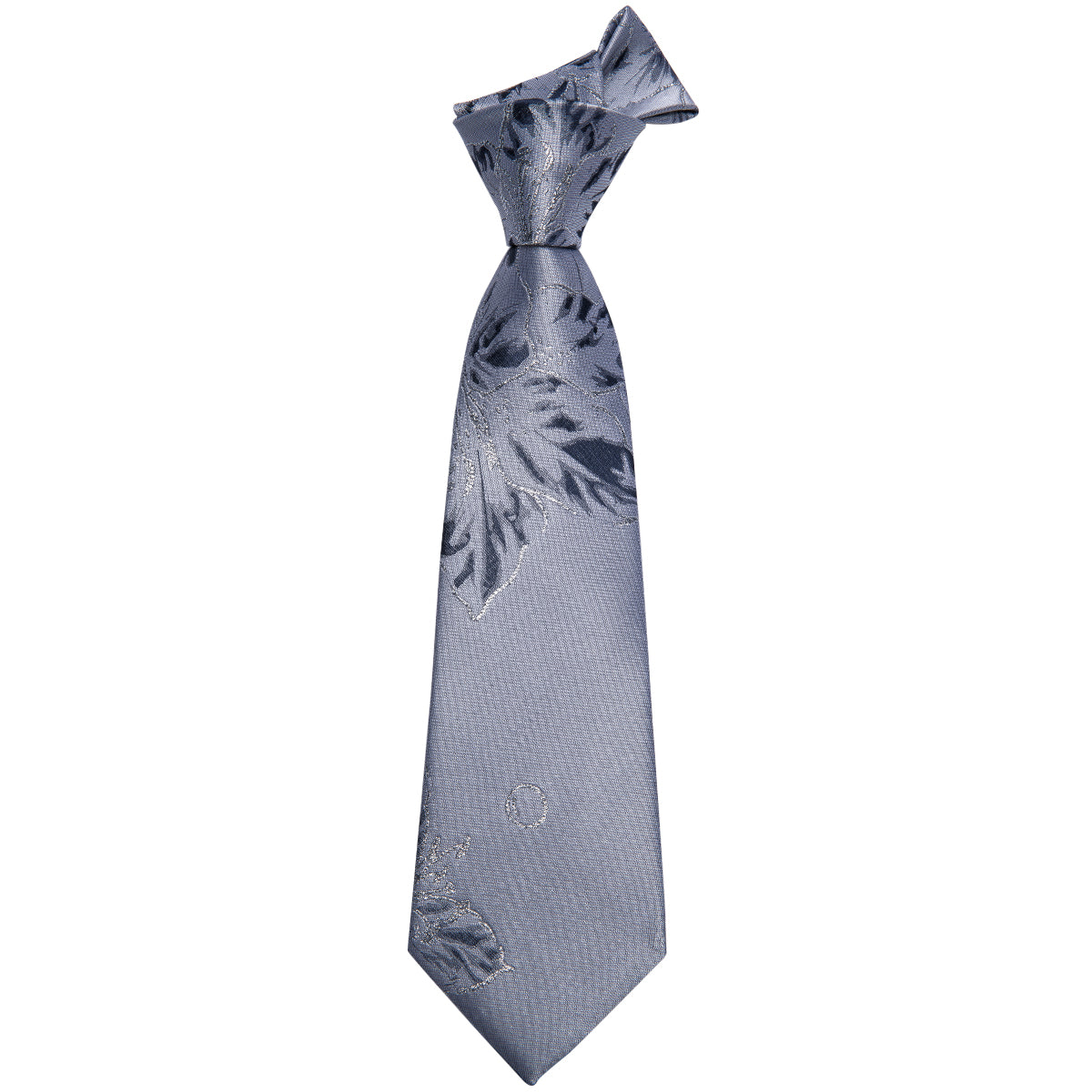 Slate Grey Blossoms Silk Tie