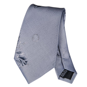 Slate Grey Blossoms Silk Tie