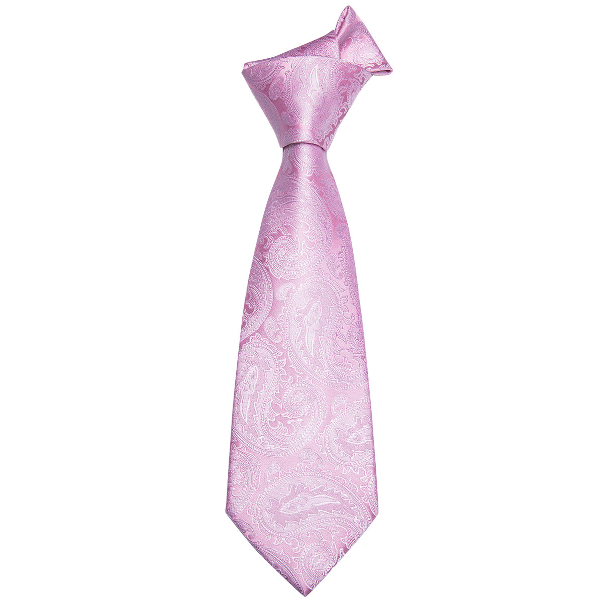 Rose Quartz Platinum Paisley Silk Tie