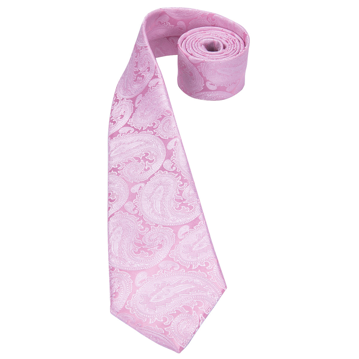 Rose Quartz Platinum Paisley Silk Tie