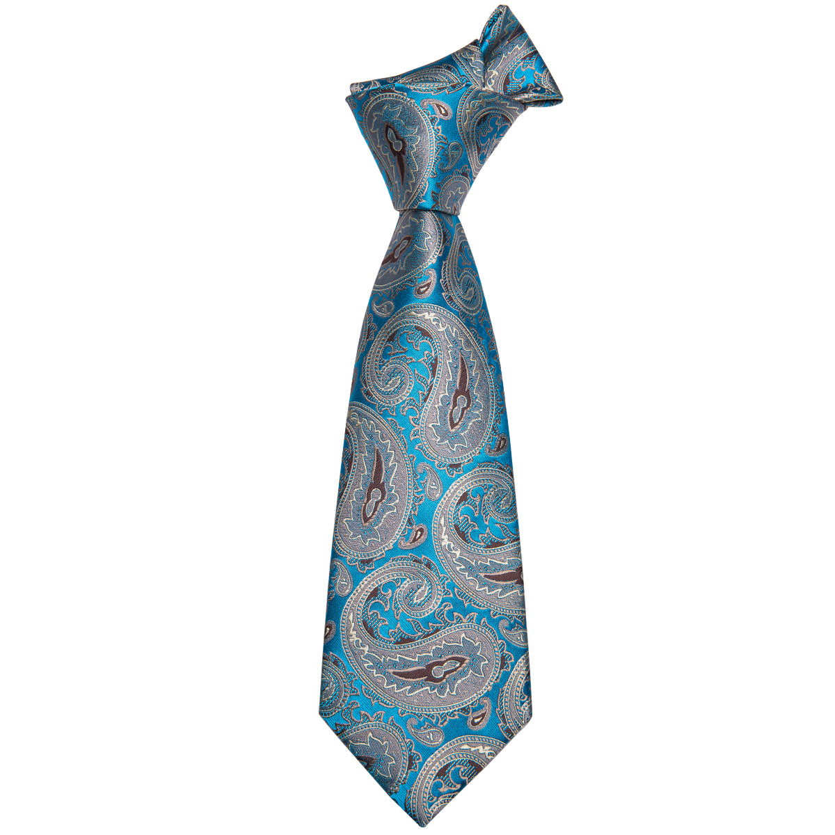 Electric Sapphire Steel Paisley Silk Tie