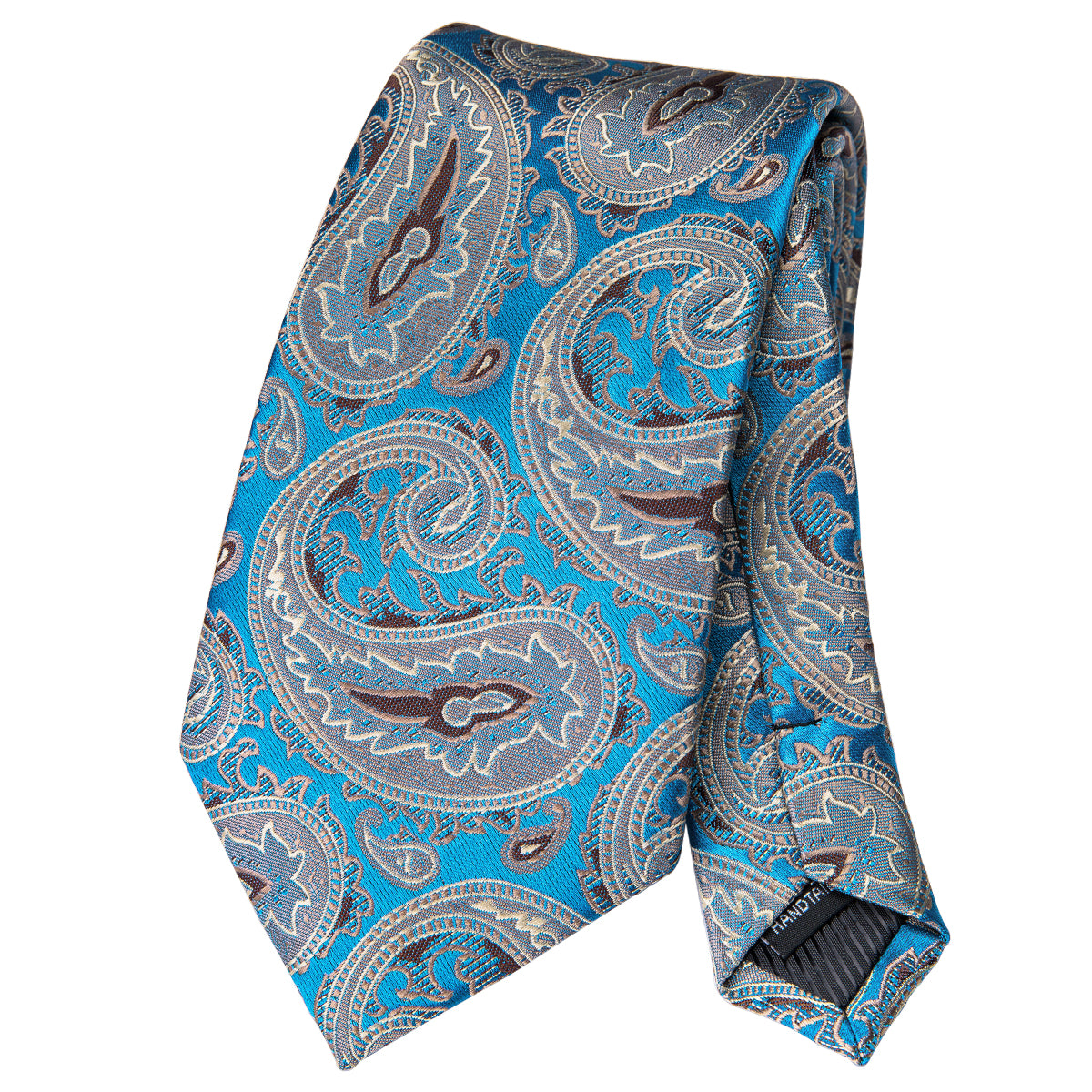 Electric Sapphire Steel Paisley Silk Tie